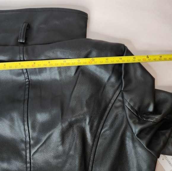 AZALEA WANG Women's Faux Leather Stand Collar Moto Biker Jacket Outwear, Black - Picture 5 of 15